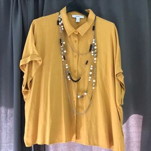 Yellow crop top. Forever 21. Necklaces come w top.